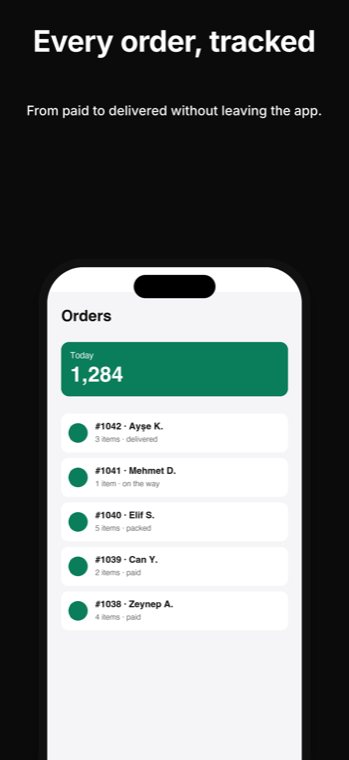 Title-top template: title above an upright phone