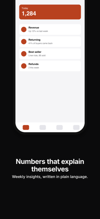 Caption-bottom template: phone bleeding from the top, caption below